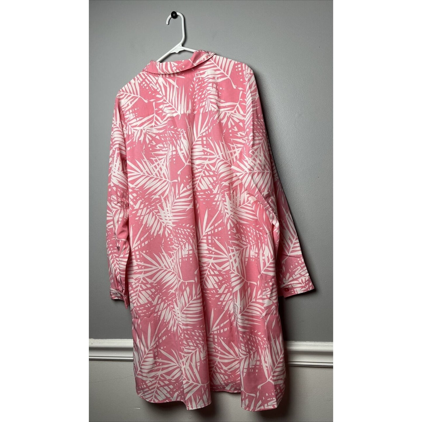 Denim & Co. Beach Quick Dry Shirt Dress Cover-Up Size 2X Pink