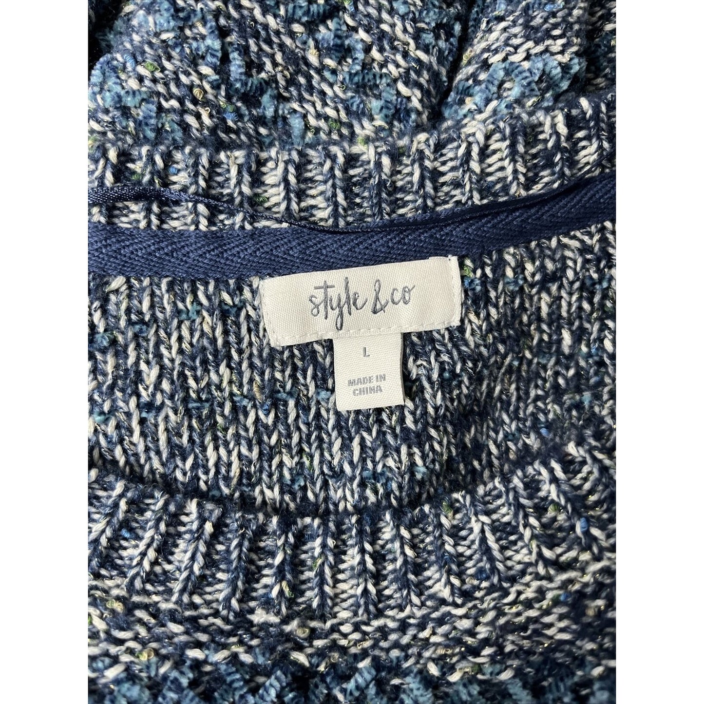 MSRP $60 Style & Co Striped Sweater Blue Size Large