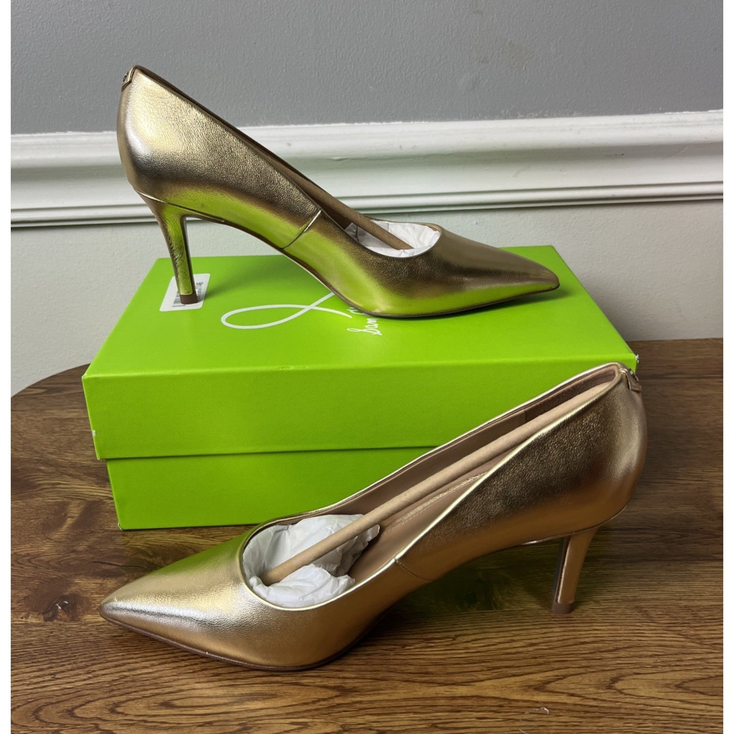 Sam Edelman Vienna Women's Pump Gold Leather Size 7