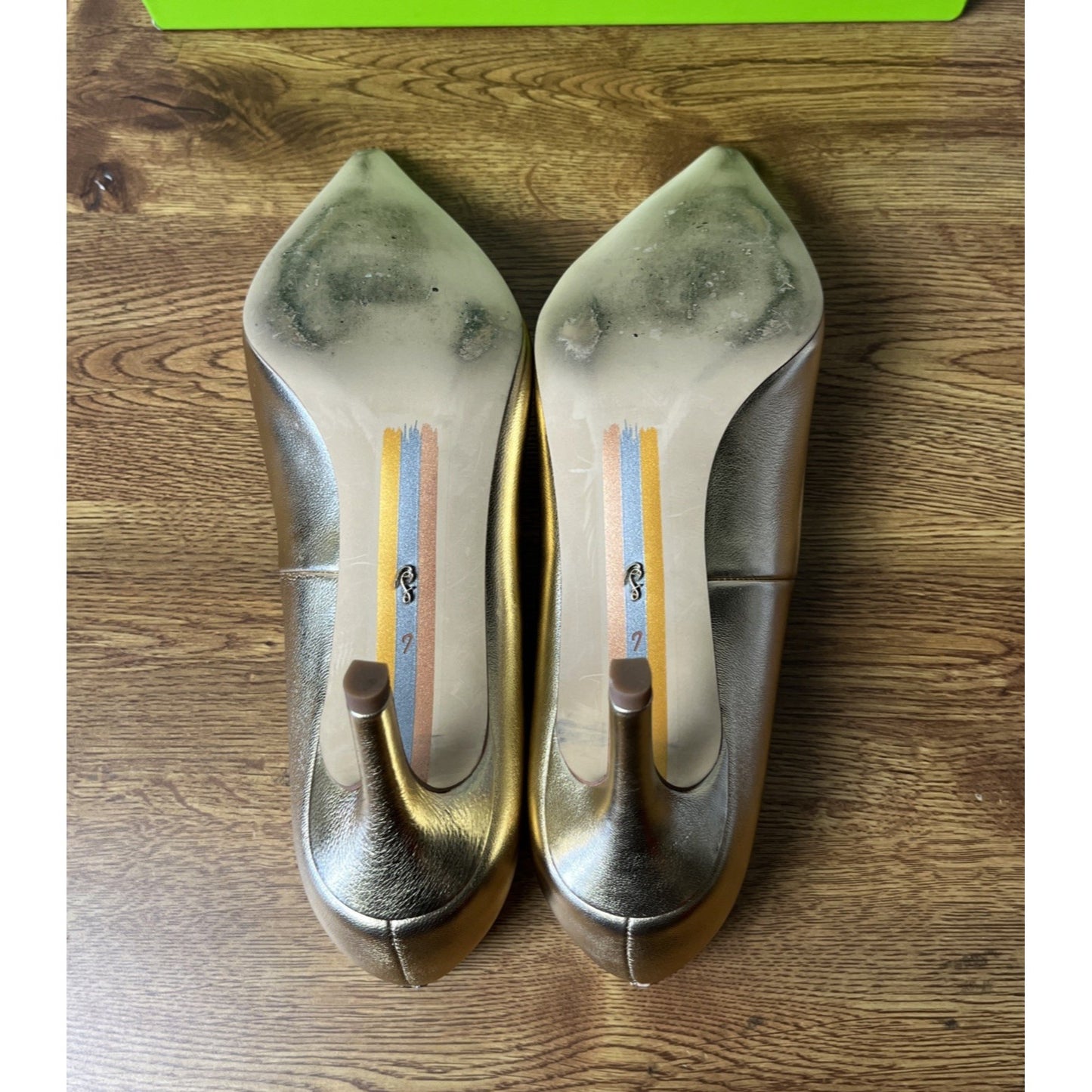 Sam Edelman Vienna Women's Pump Gold Leather Size 7