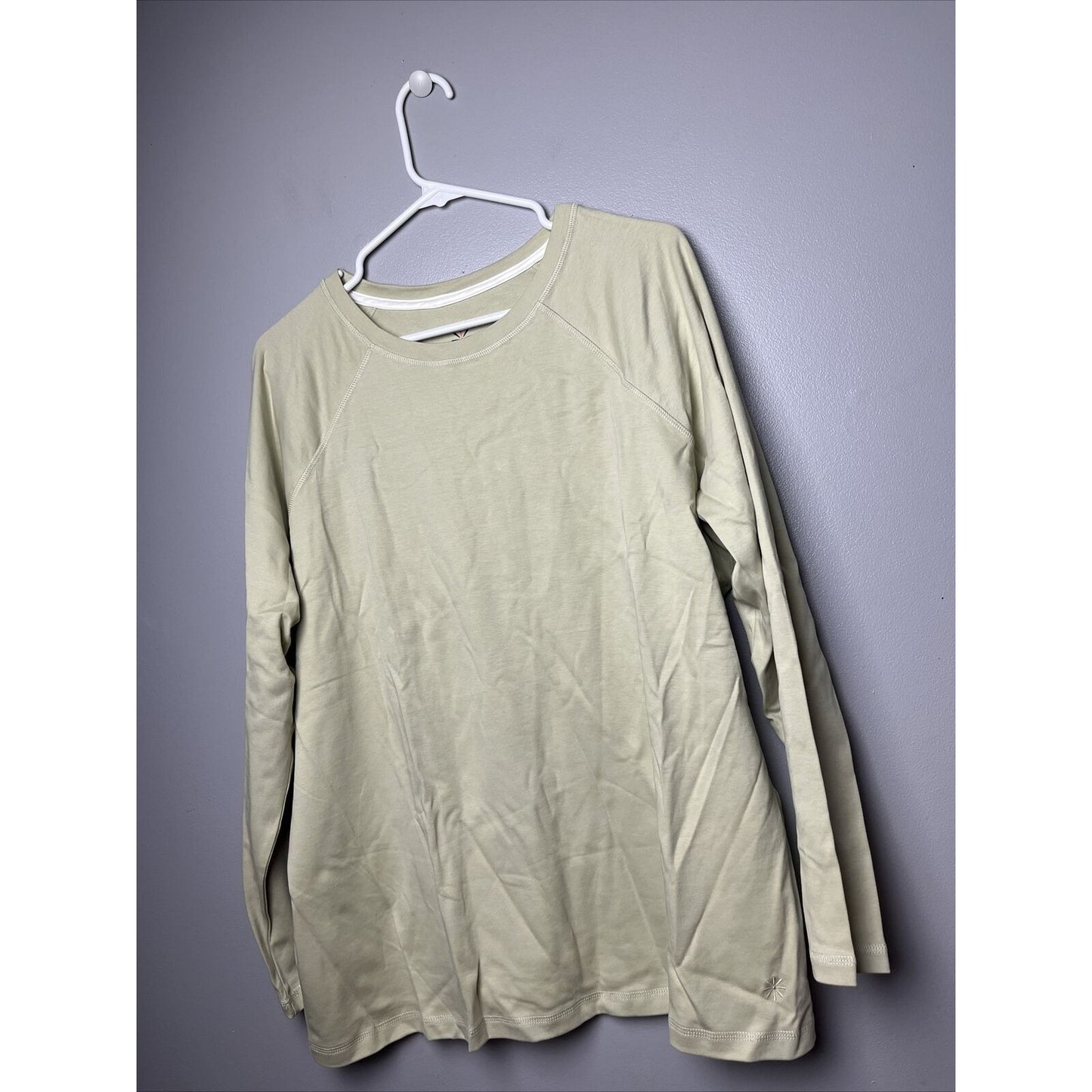 Isaac Mizrahi Live! Essentials Pima Cotton Crew Neck Knit Top Green, Size 1X