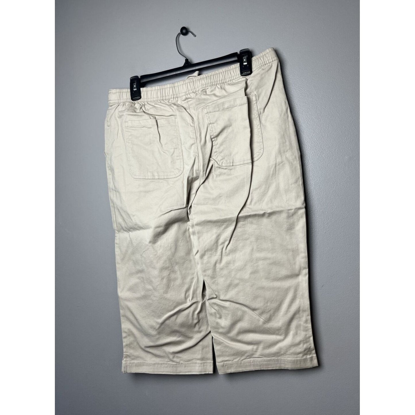 Denim & Co. EasyWear Twill Relaxed Pull-On Skimmer(Light Khaki, Medium) A575304