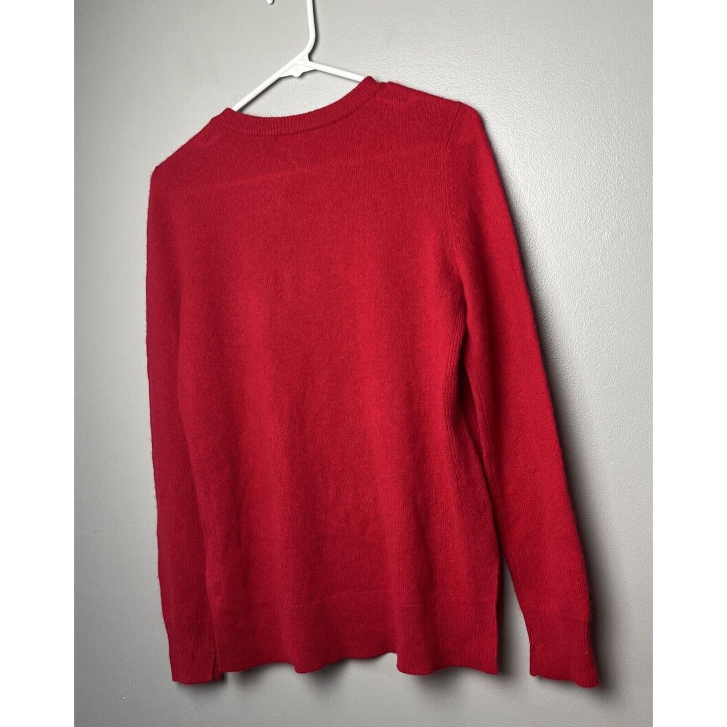 Halogen Cashmere Sweater Crew Neck Red Lightweight Pullover High Low Sz M NWD