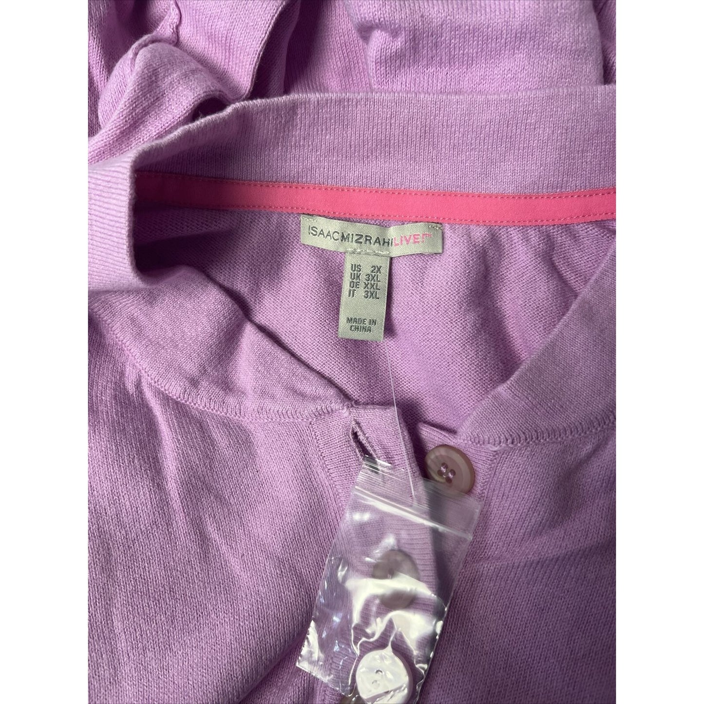 Isaac Mizrahi Live! SOHO Henley Sweater w/ Drop Shoulder Peony Size 2X