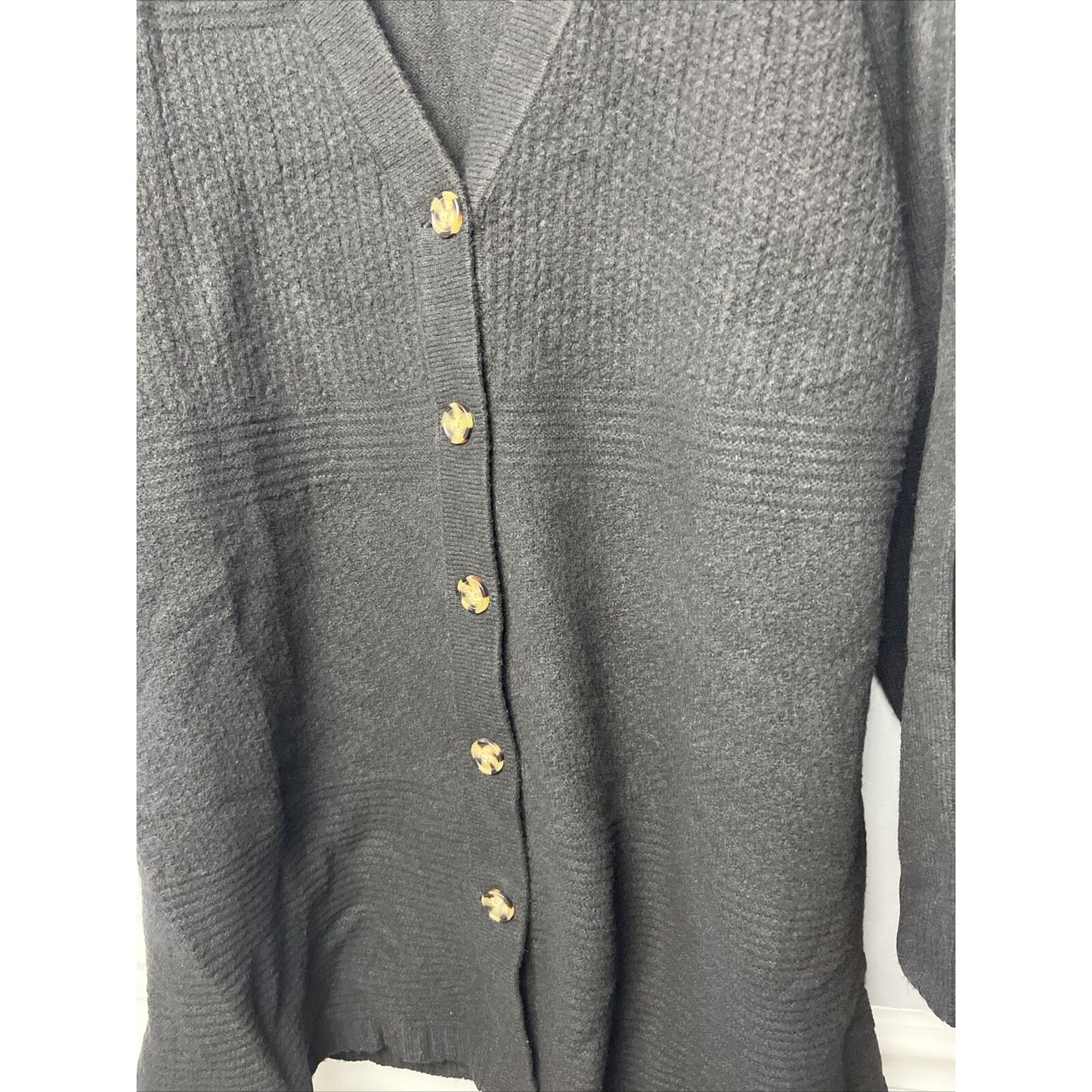 All Worthy Hunter McGrady Button Front Cardigan BLACK, X-LARGE A519002