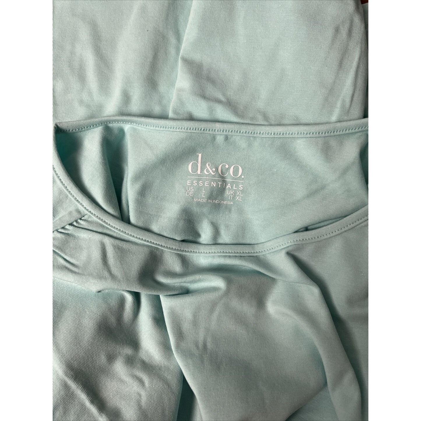 Denim & Co. Essentials Perfect Jersey 3/4 Sleeve Top Light Blue Size Large