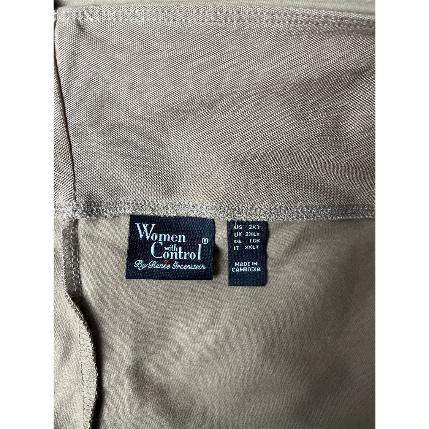 Women with Control Tall Tummy Control Full Leg Crop Pants (Brown, 2XT) A513652