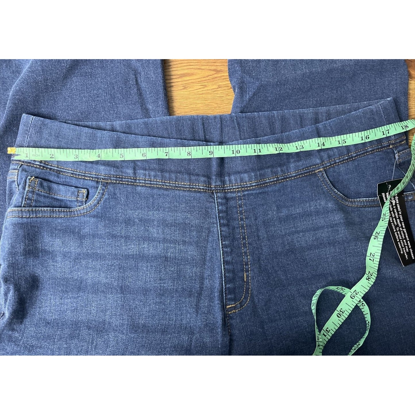 Denim & Co. Cozy Touch Denim Full-Length Straight Jeans Medium Wash Size 16P