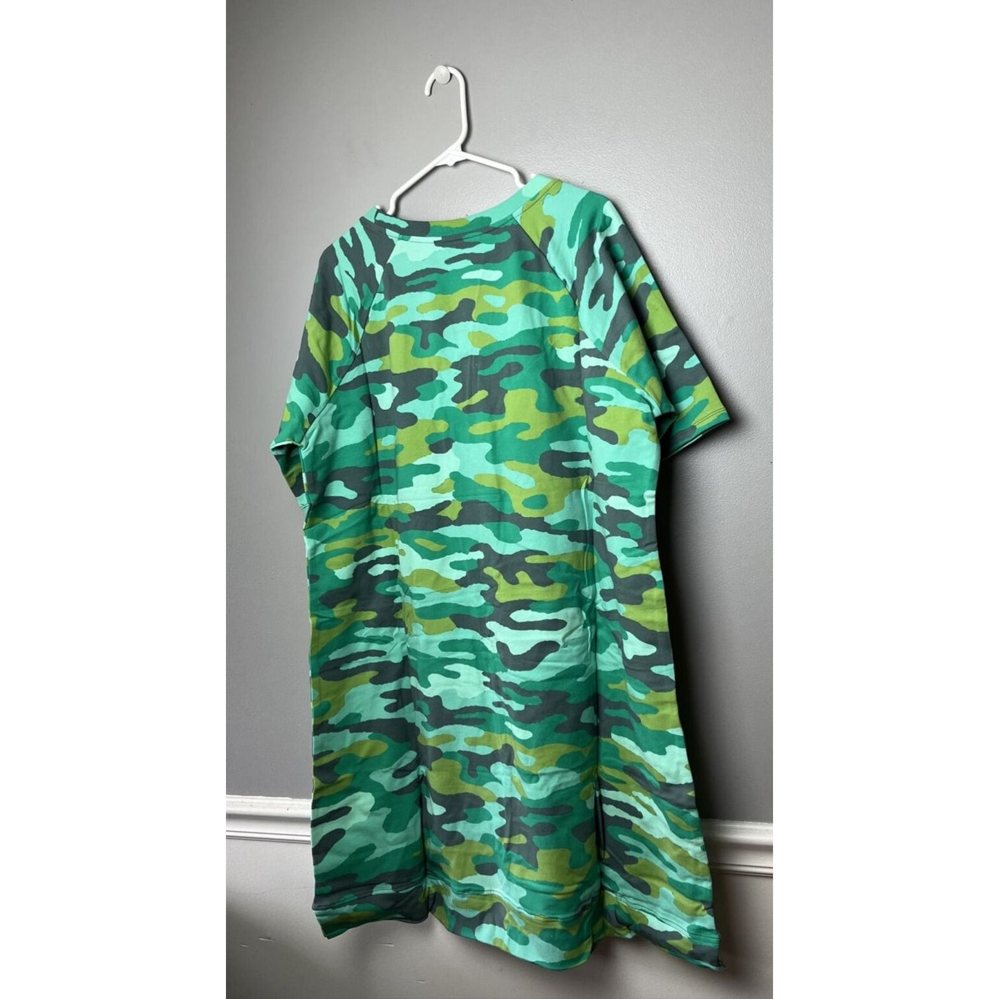 Sport Savvy Printed Terry Raglan Elbow Slv Dress Sea Pine Camo XL NWOT A487111