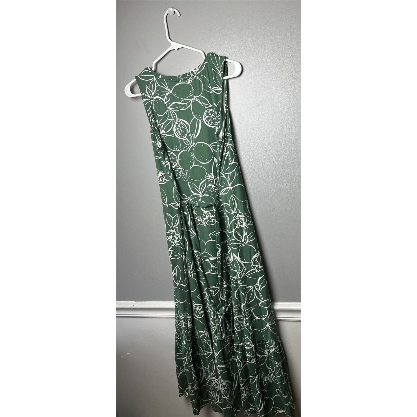 Cuddl Duds Petite Flexwear Scoop-Neck Tiered Dress Ivy Citrus PXL NWOT A471031