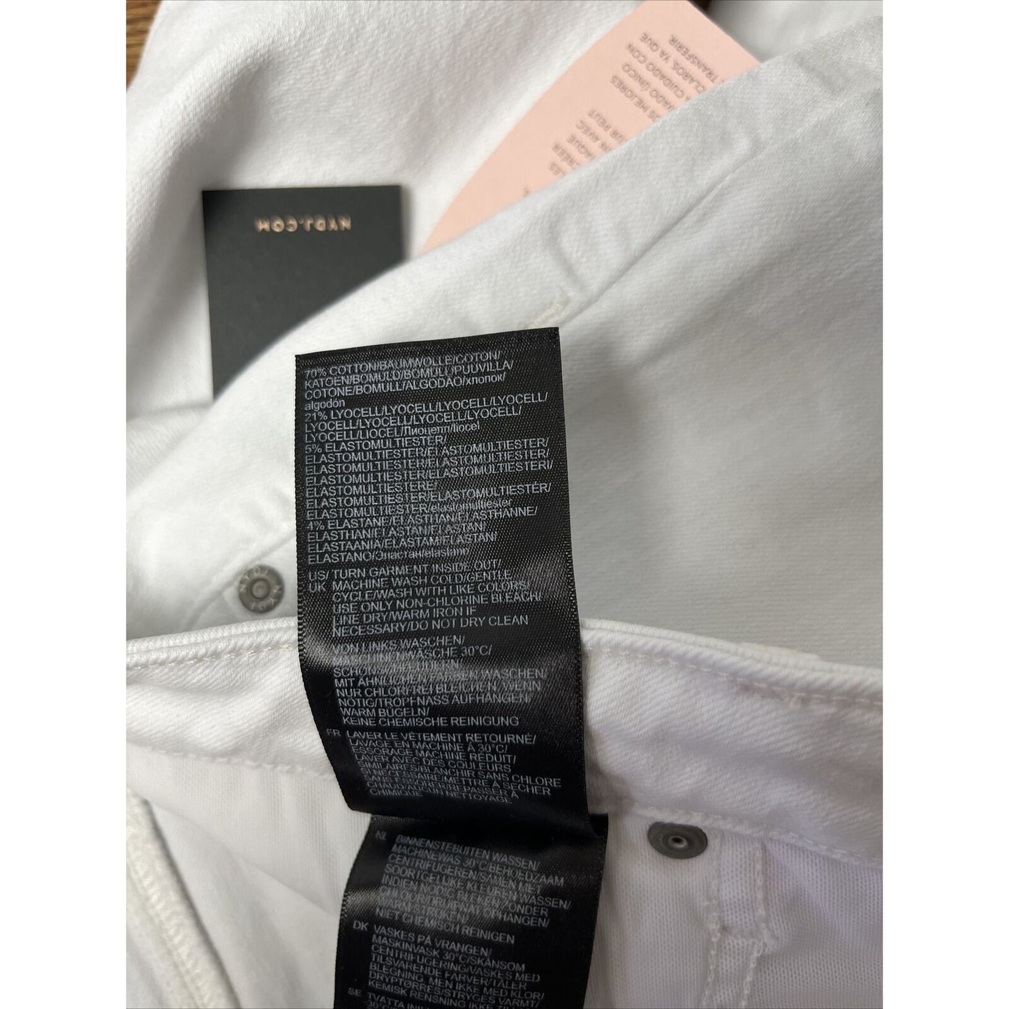 Curves 360 by NYDJ Slim Straight Ankle Jeans w/Side Slits NWT White Size 8