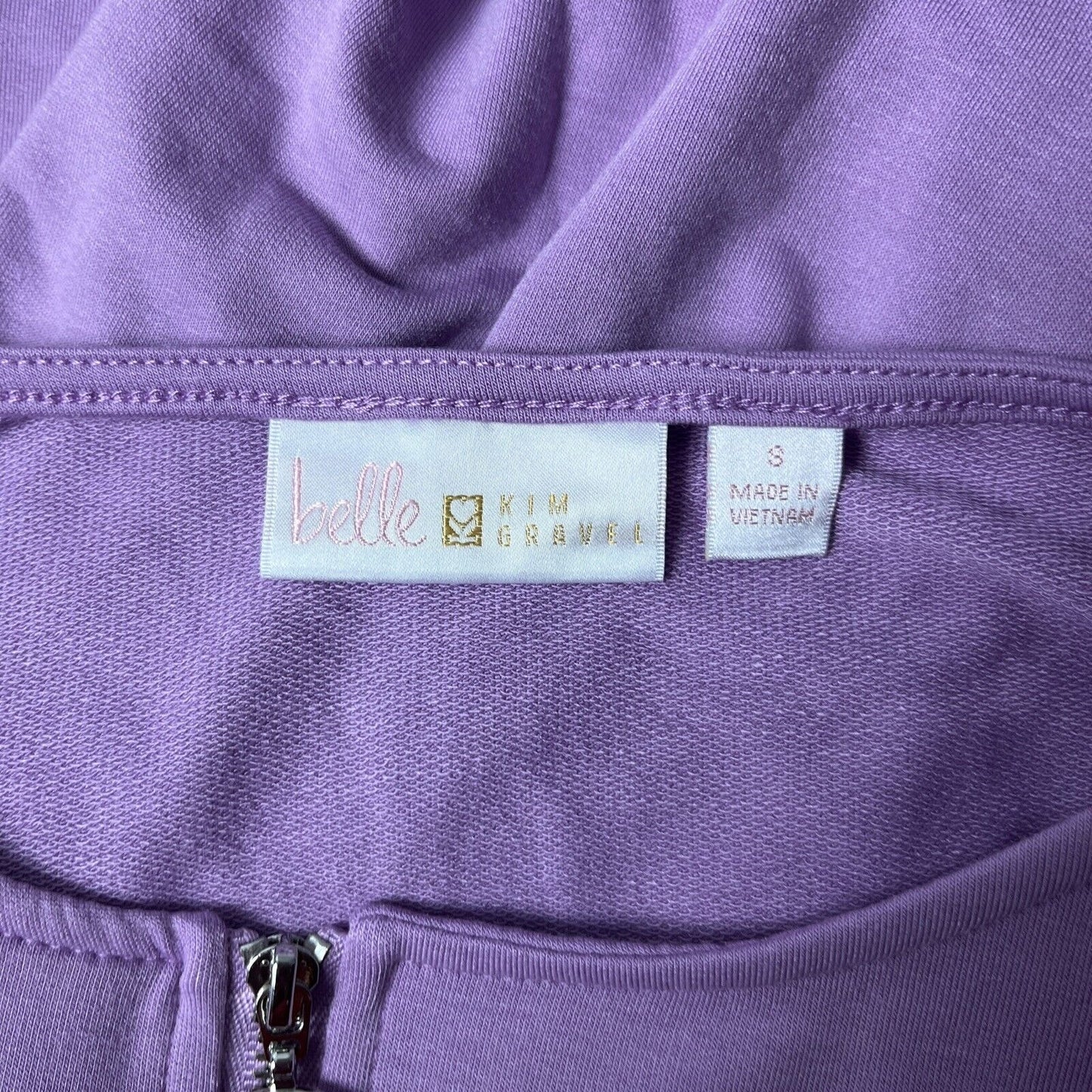 Belle by Kim Gravel Half Zip Top Lilac Size Small NWOT