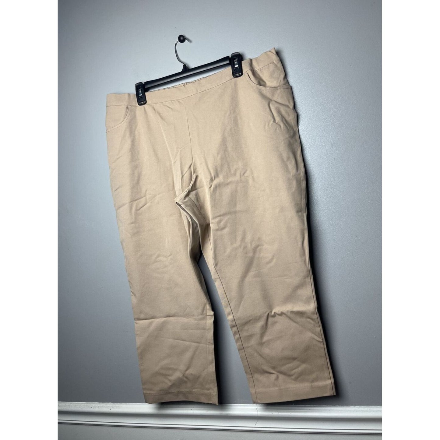 Isaac Mizrahi Regular 24/7 Stretch Crop Pants w/Pockets White Plus Petite 20WP