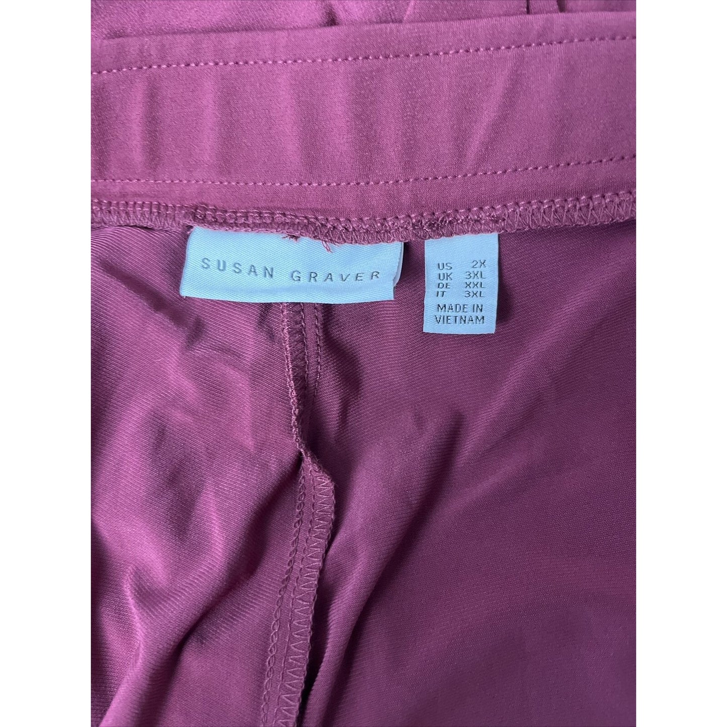 Susan Graver Liquid Knit Straight-Leg Pant (Bold Wine, Plus 2X) A470187