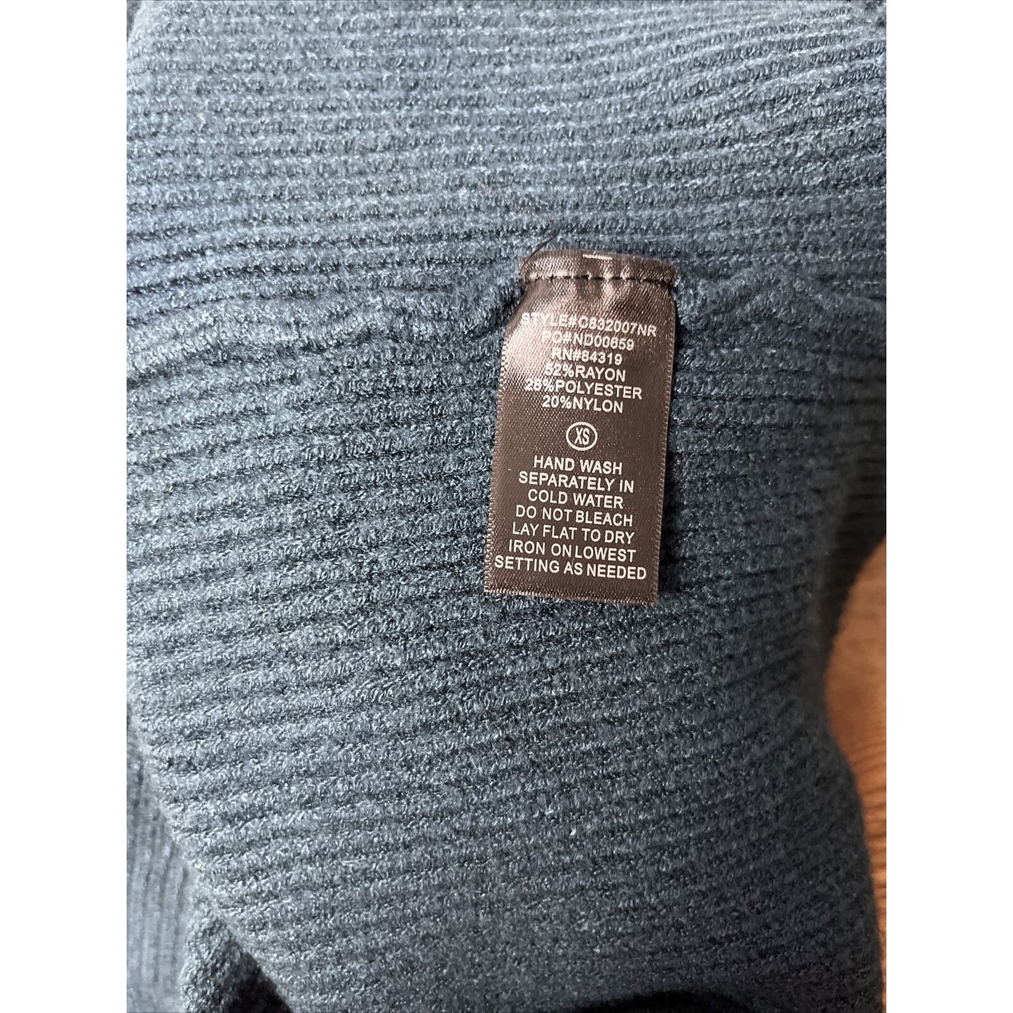 Devotion by Cyrus NEW Ottoman Turtleneck Rib Knit Long Sleeve Sweater Teal XS