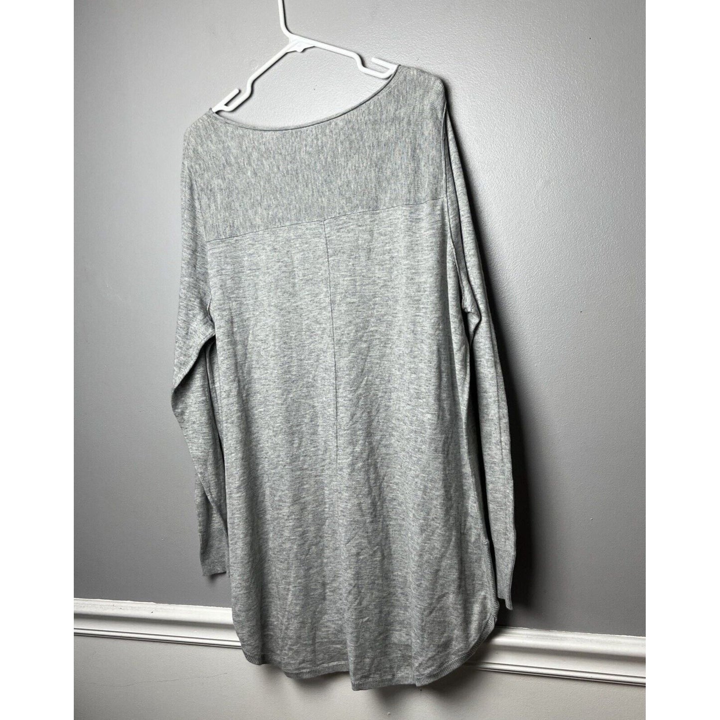Caslon Women's Seam Detail Shirttail Tunic Sweater Pullover Grey Size XXL