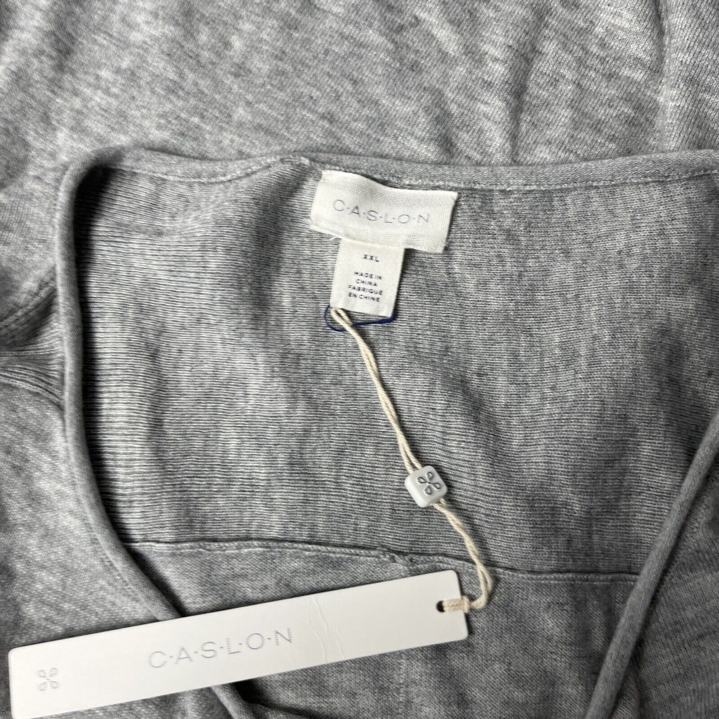 Caslon Women's Seam Detail Shirttail Tunic Sweater Pullover Grey Size XXL