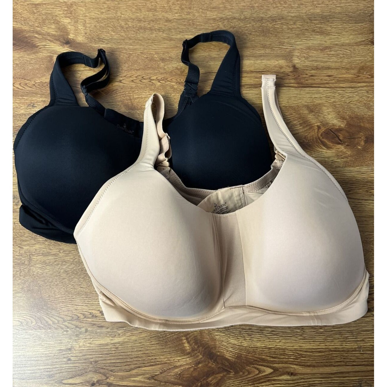 Cuddl Duds Set of 2 Smooth Micro Scoop Neck Bra - Anthrcite Brush (1X) A463940