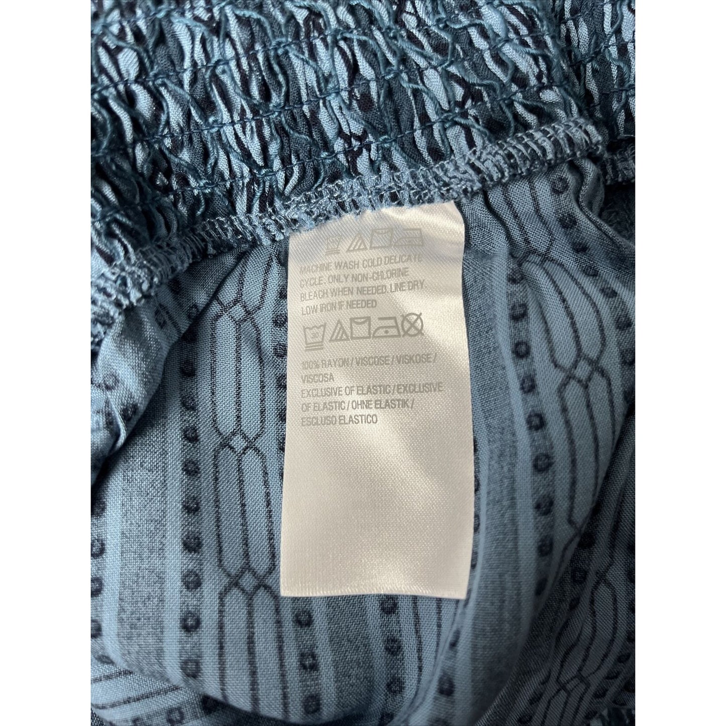 The Muses Closet Pants Smocked Waist and Hem Jogger in Slate Blue Size 2X