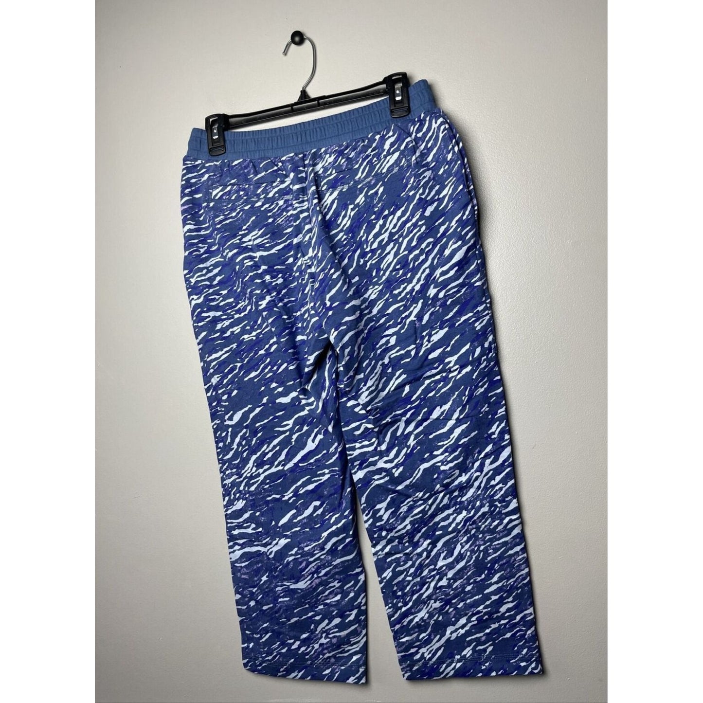 Isaac Mizrahi Live! Printed SOHO French Terry Petite Crop Pants Blue Size XSP