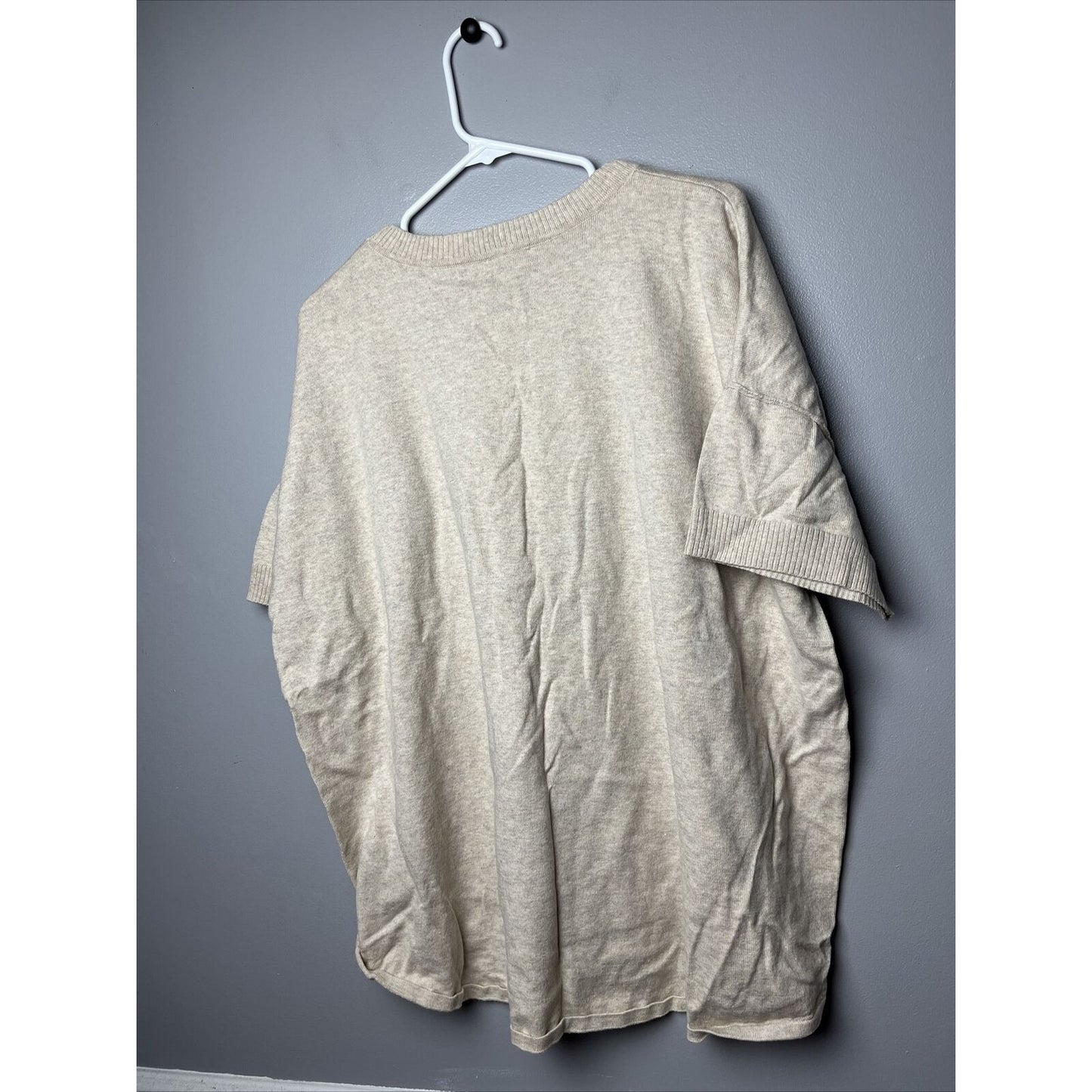 Isaac Mizrahi Live! Tulip Hem Pullover Sweater Heather Oatmeal Size 1X NWOT