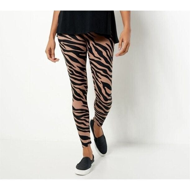 Cuddl Duds Flexwear Leggings Taupe Animal Small NWOT A302335