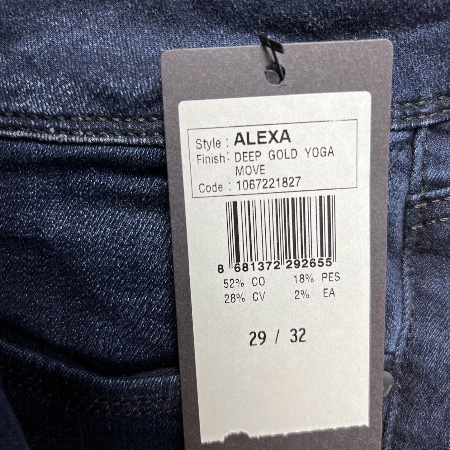 Mavi Gold NWT Women's Alexa Mid Rise Skinny Jeans In Gold Yoga Move Size 29/32