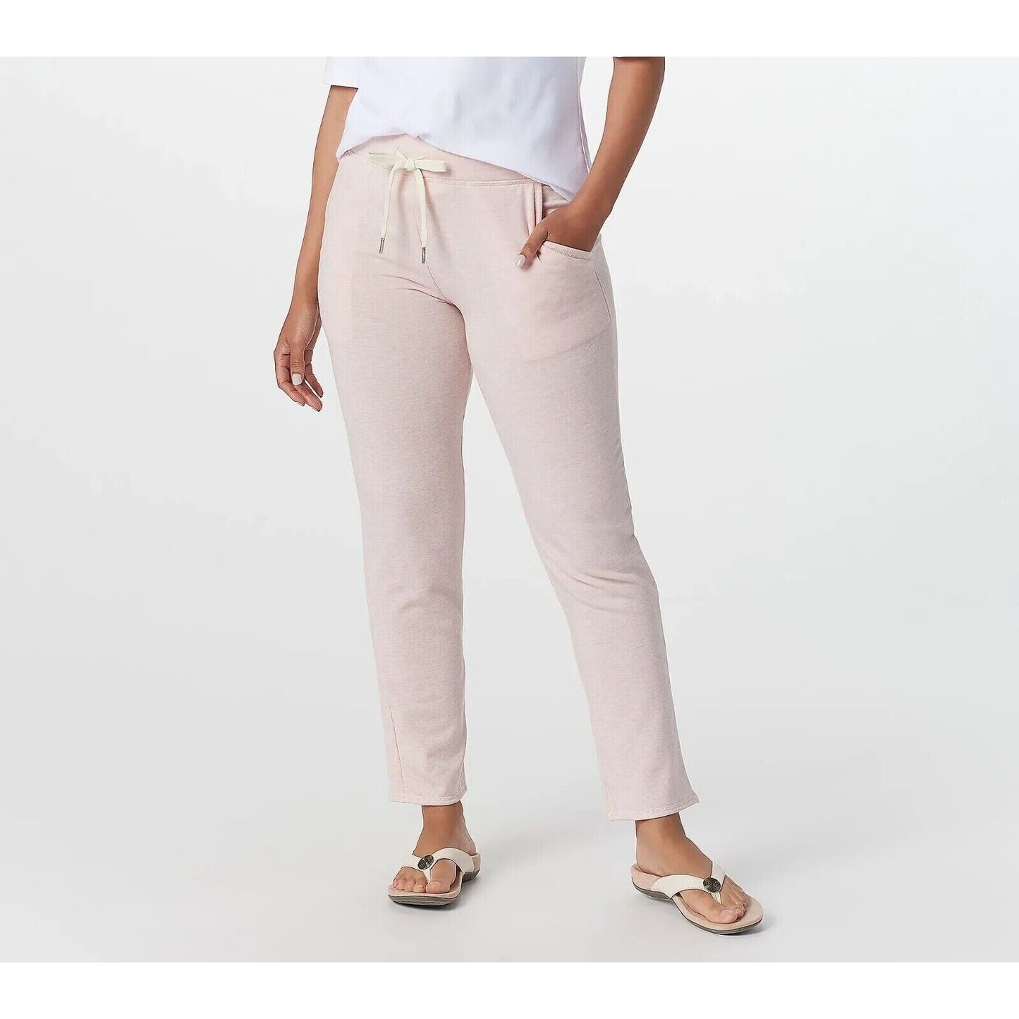 Koolaburra by UGG French Terry Slim Lounge Pant Jogger Coverstitch Hthr Pink, L