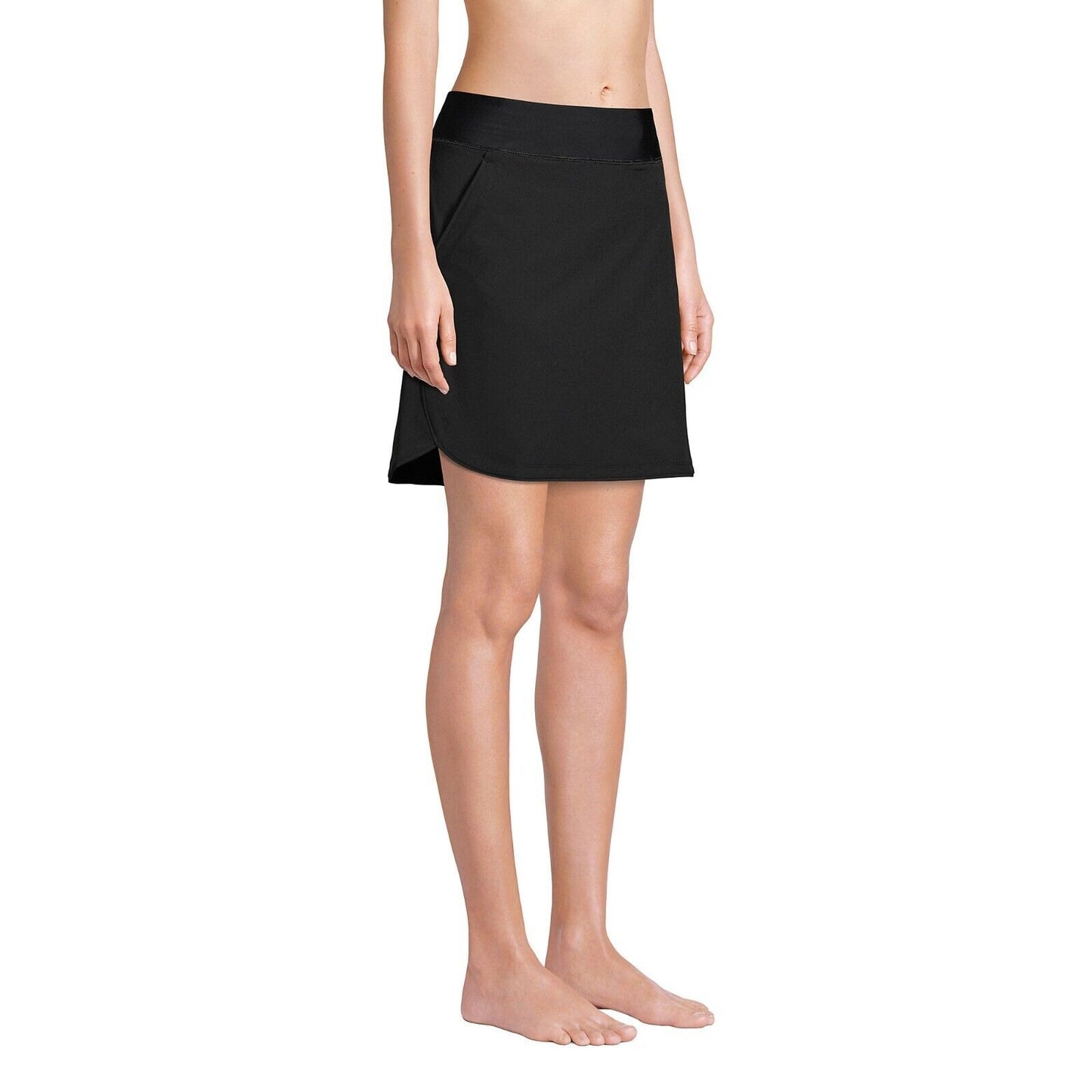 LANDS' END QUICK DRY ACTIVE BOARD SKORT SWIM SKIRT BLACK SIZE 4