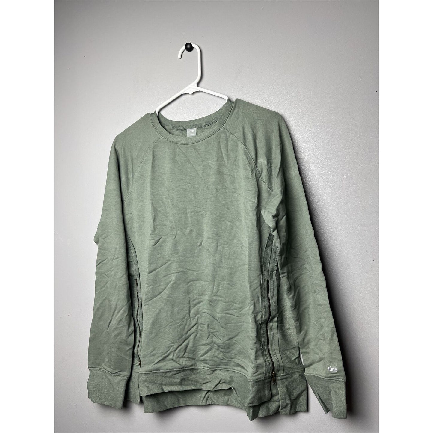 zuda Women's Z-Knit Tunic Pullover Sweatshirt Top Agave Green Size Small