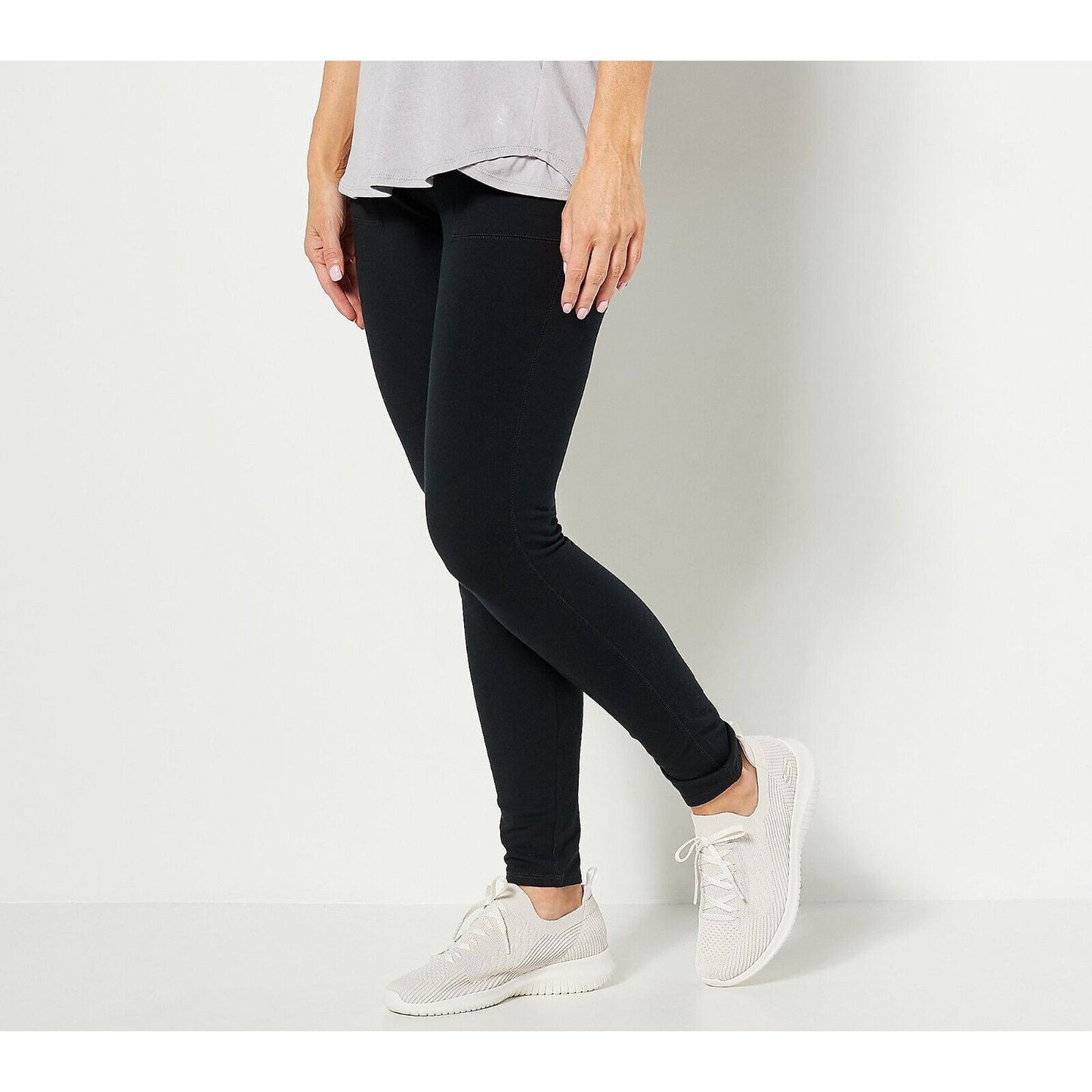 Denim & Co. Active Petite Duo Stretch Leggings with Wide Waistband A470145 ,2XP