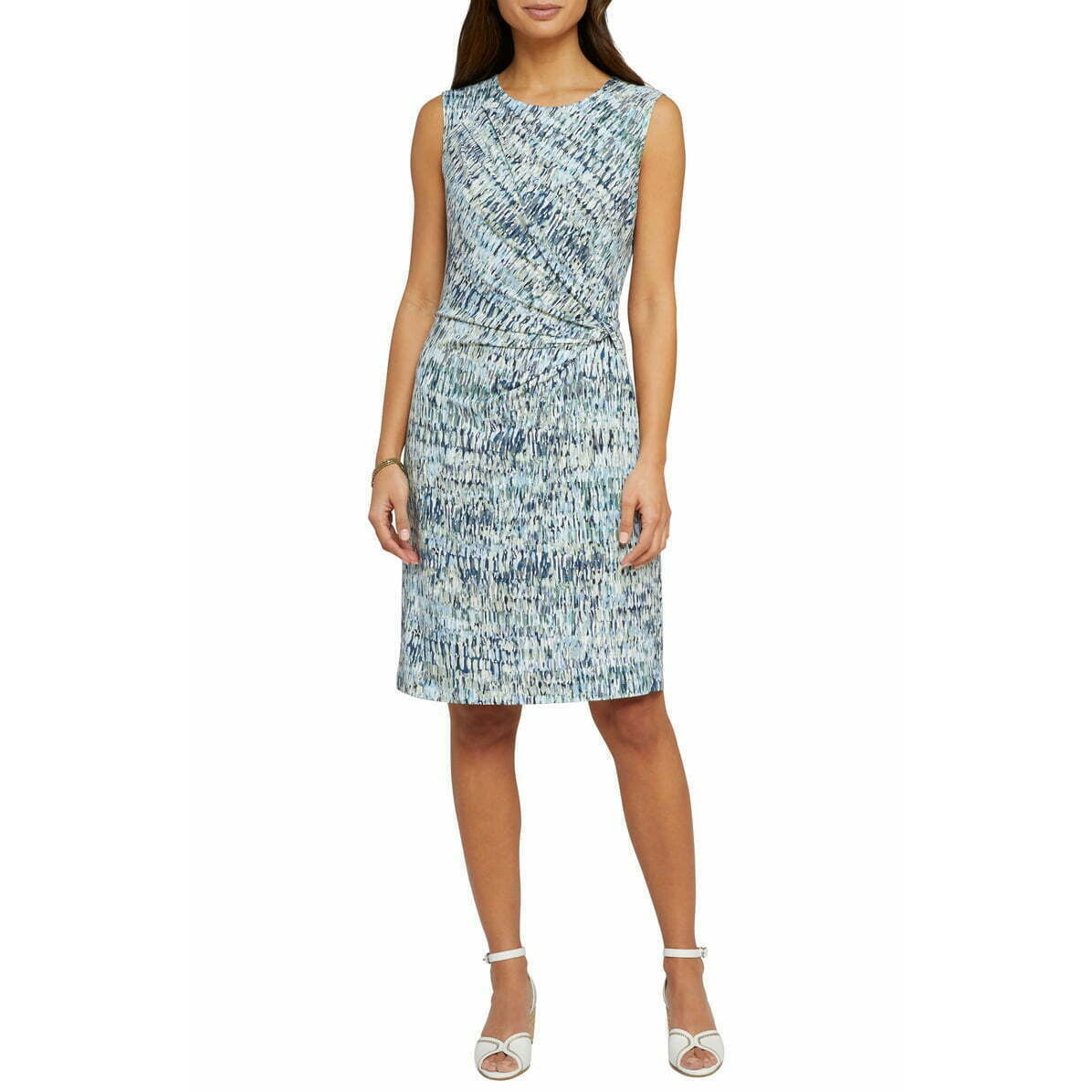 $168 NIC & ZOE FIELD IMPRESSION TWIST MULTI COLOR SHEATH DRESS SIZE PETITE SMALL