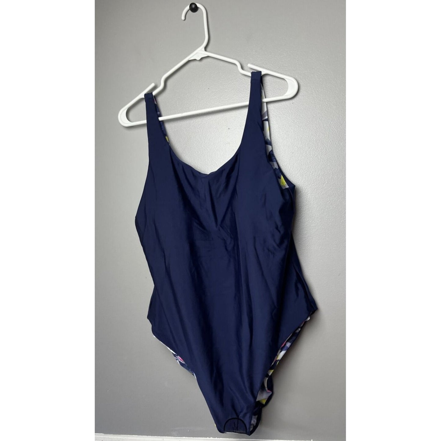 Attitudes by Renee Reversible Bathing Suit (NeonShatter/Nvy, X-Large) A500943