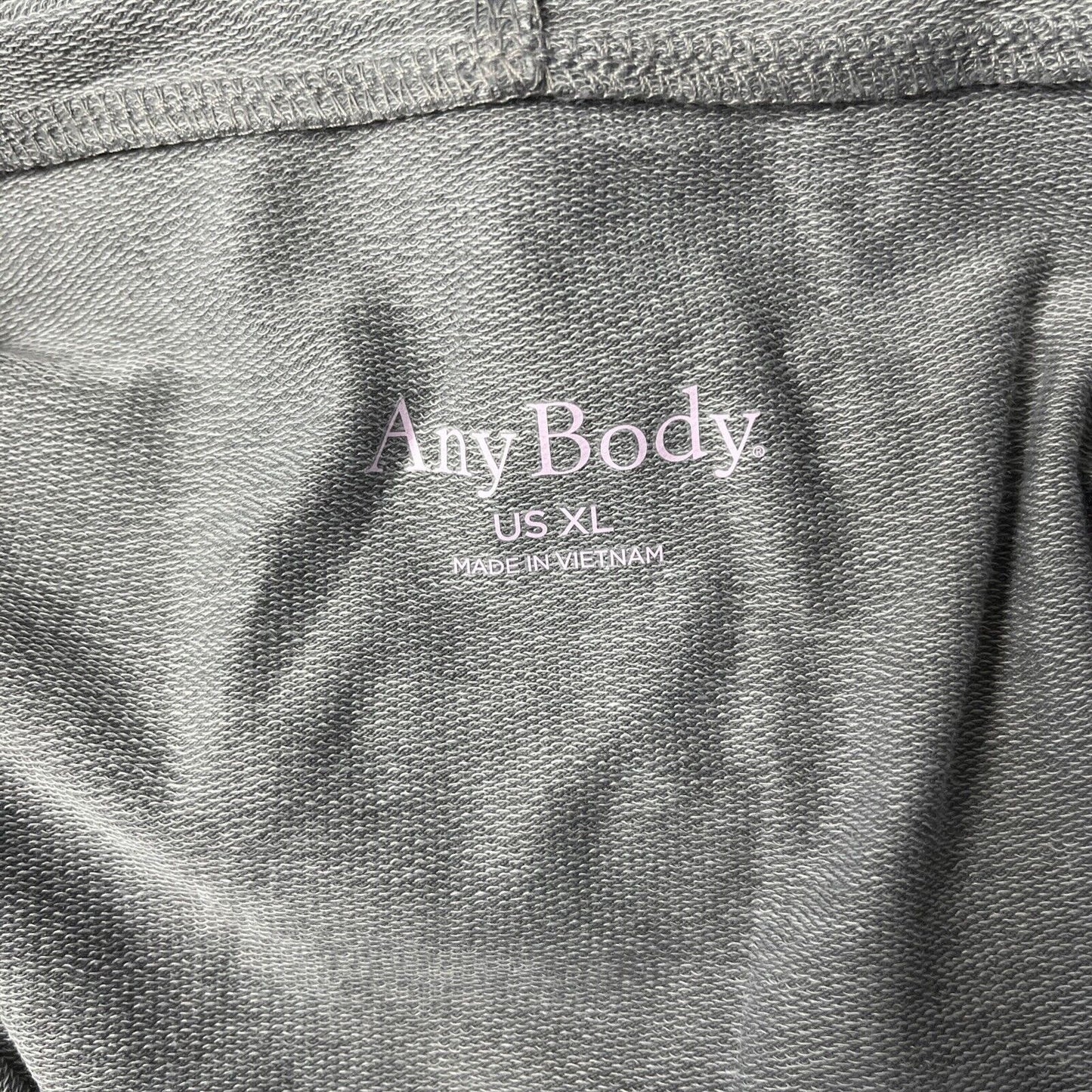 AnyBody Beach Wash Hooded Lounger with Pockets Charcoal Grey Size XL