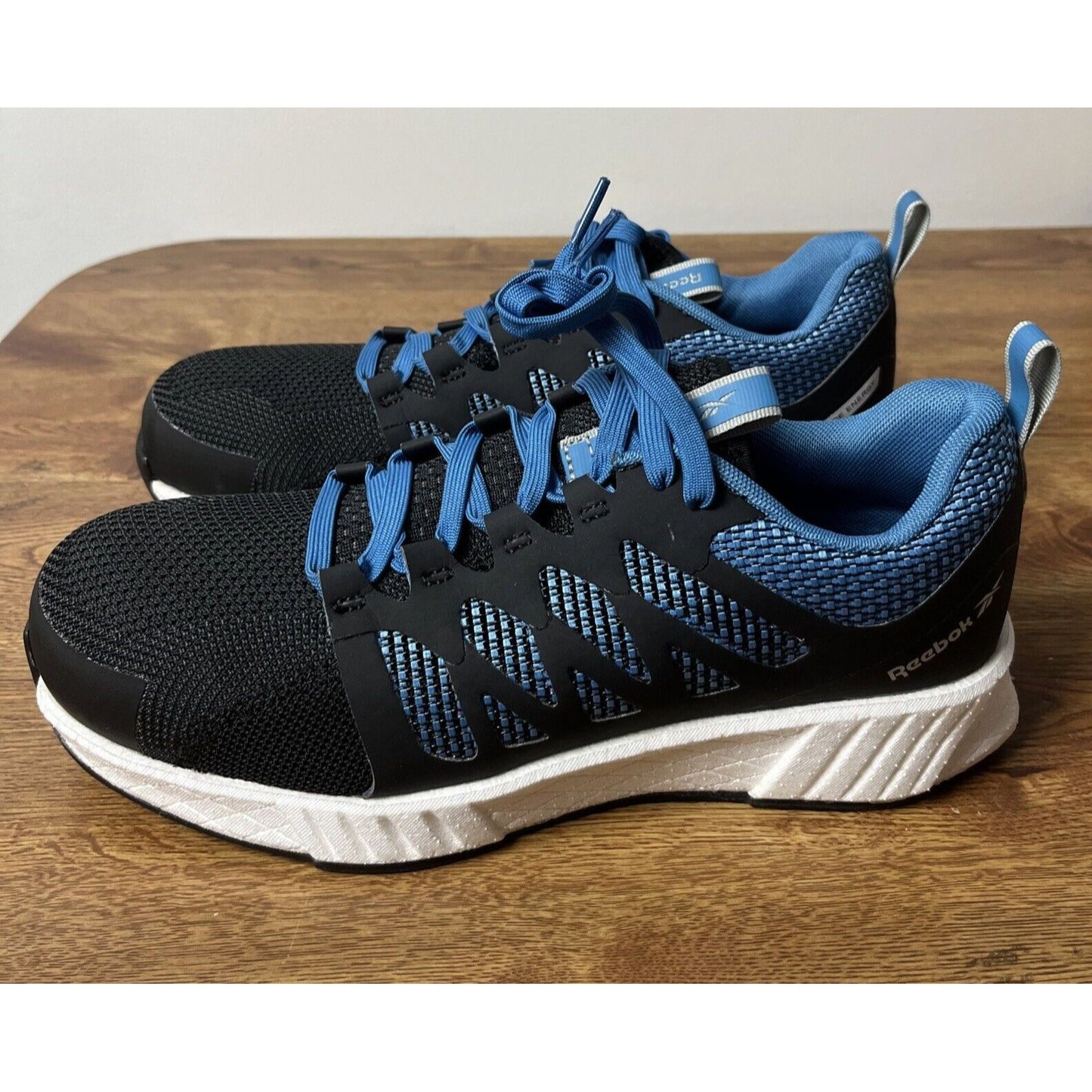 Reebok Fusion Flexweave Men's Safety Comp Toe Work Sneaker Size 8.5M, Black/Blue
