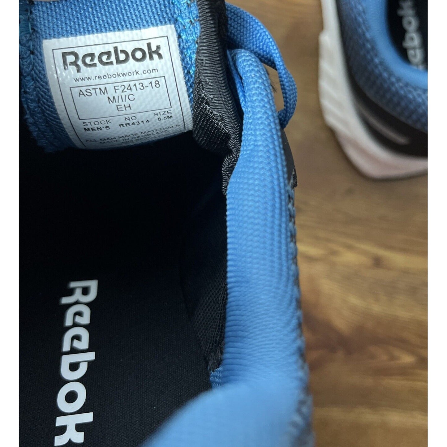 Reebok Fusion Flexweave Men's Safety Comp Toe Work Sneaker Size 8.5M, Black/Blue