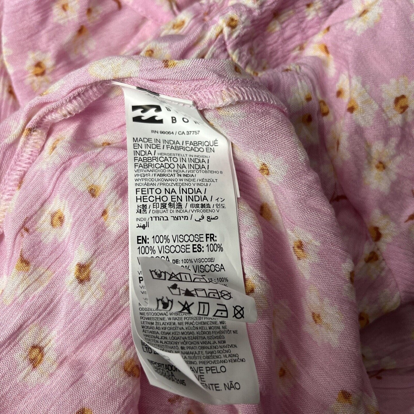 NWT Billabong Women's Spring Romance Mini Wrap Dress Size L/ 12 Pink