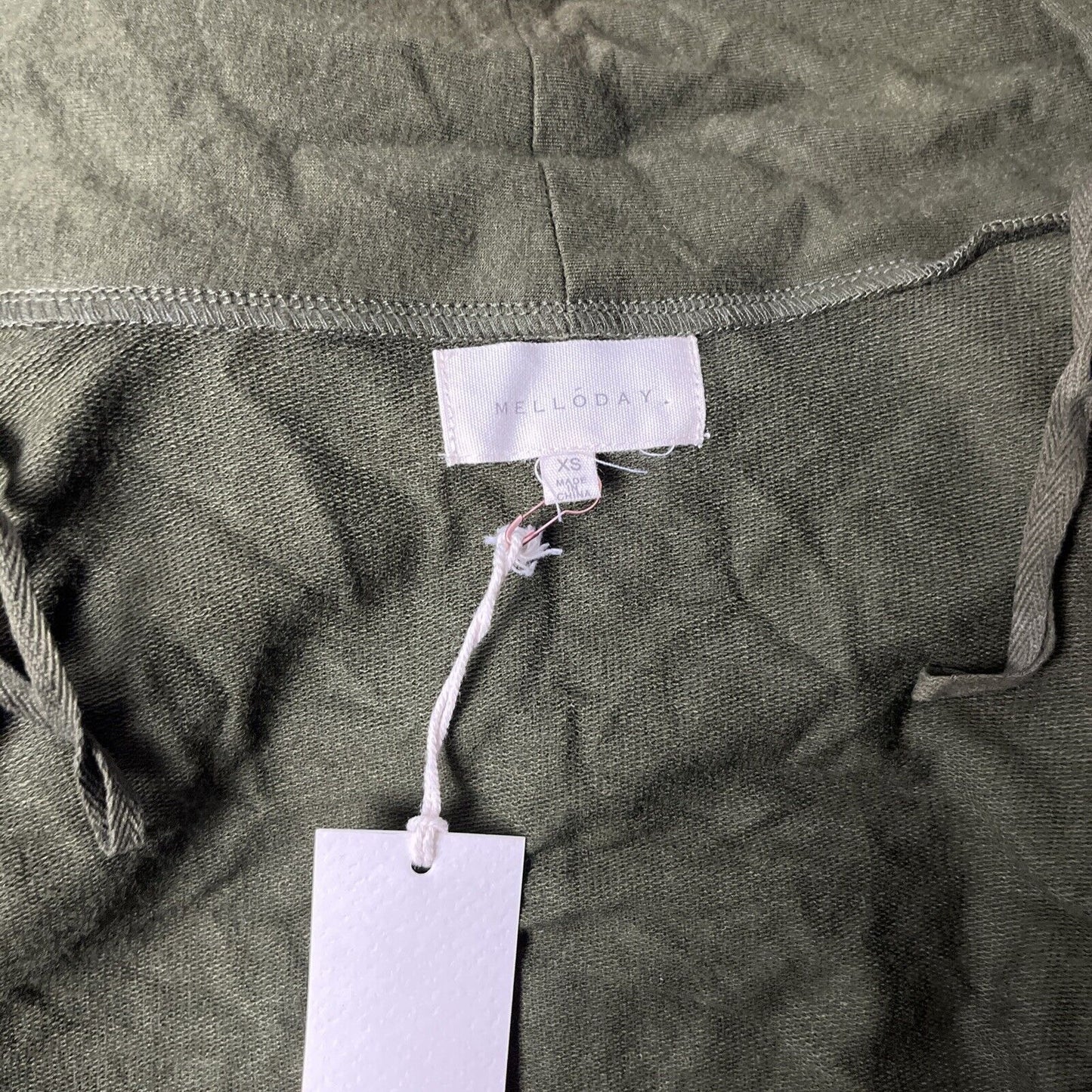 New Melloday Size XS Olive Green Open Front Butter Soft Long Cardigan