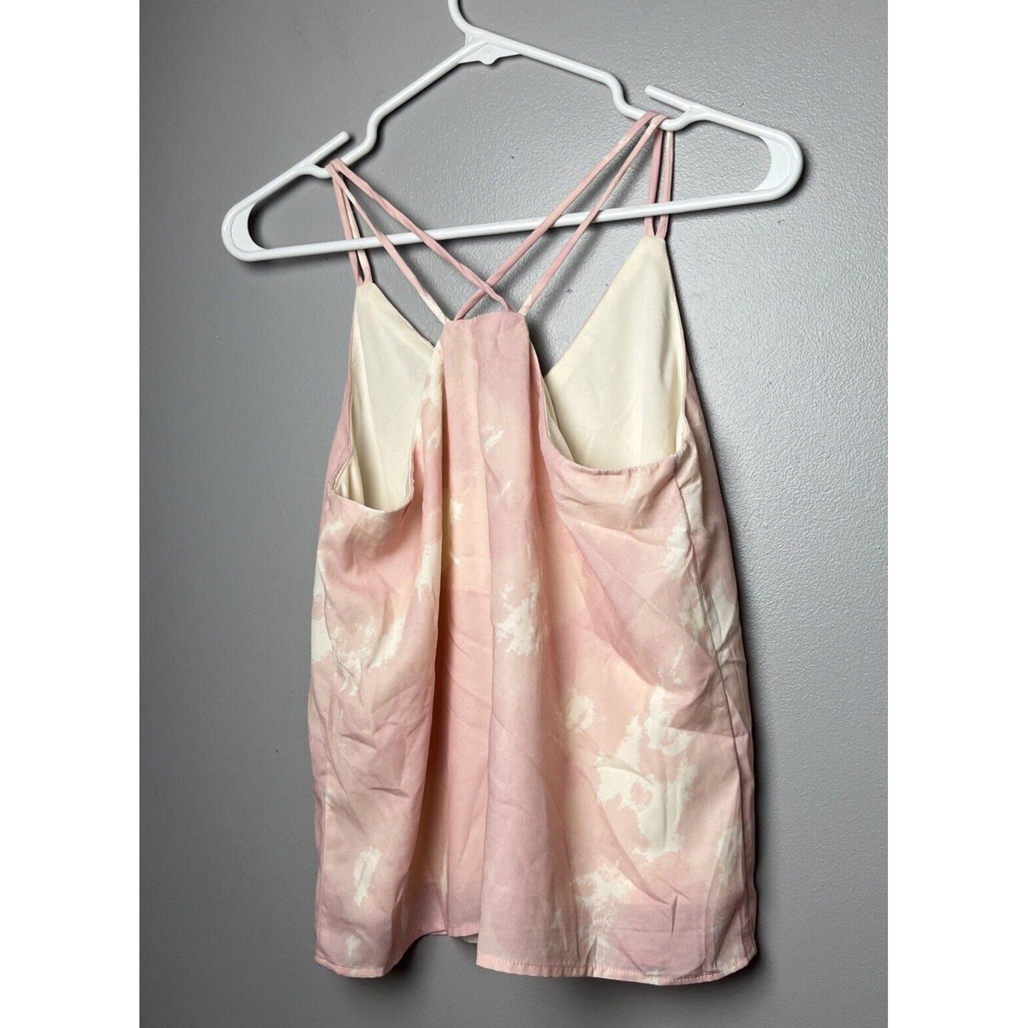 Vero Moda Women's Pink Tie Dyed Sleeveless Criss Cross Back Cami Size: X-Small