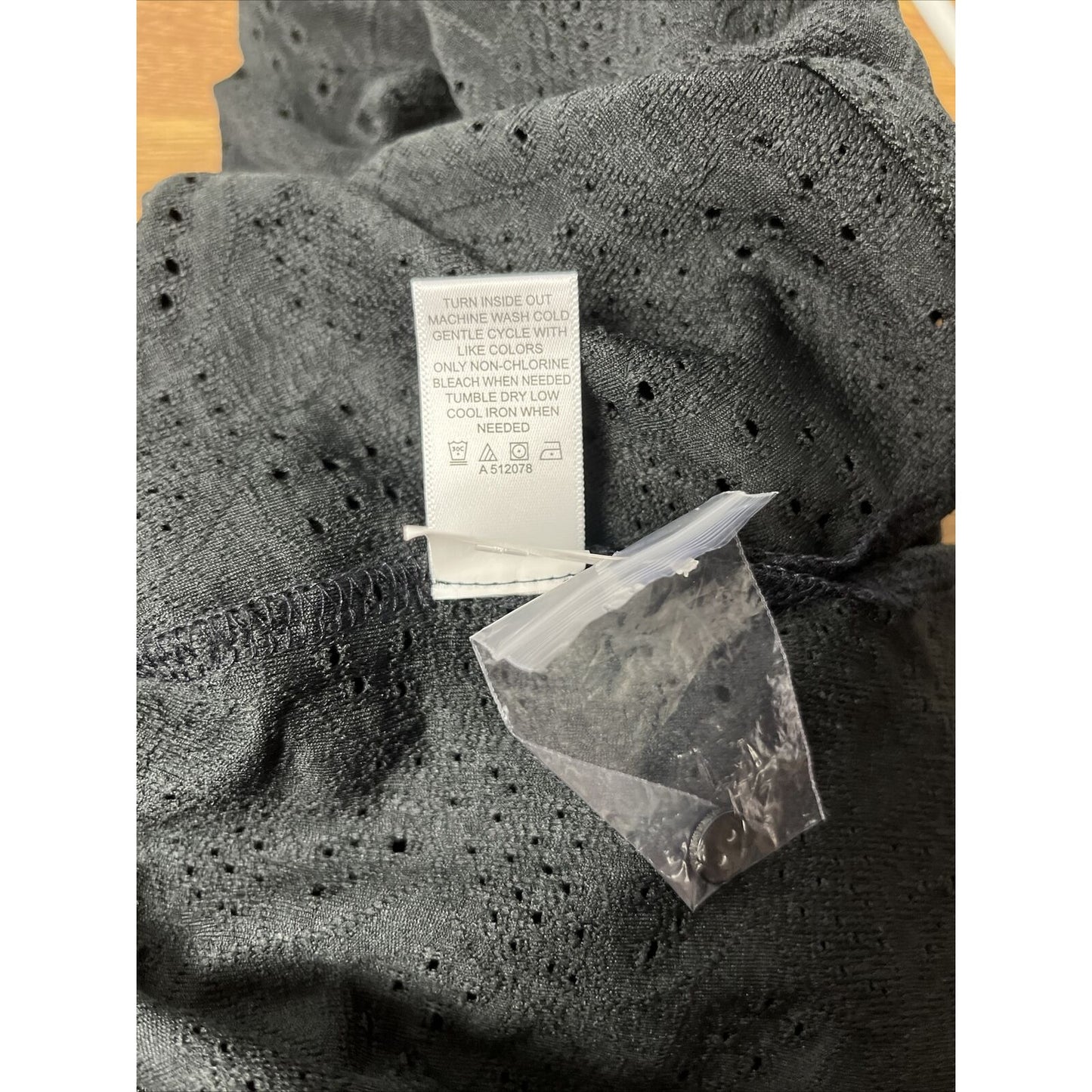 LOGO by Lori Goldstein Stretch Eyelet Button Front Cardigan Black, Small