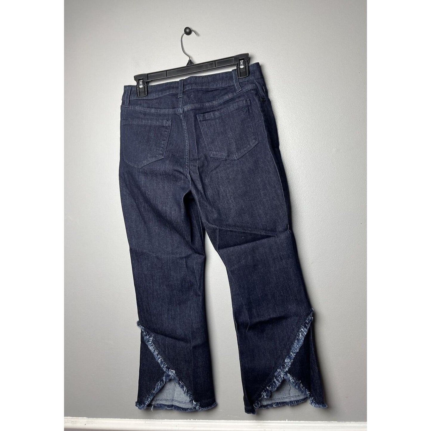 Susan Graver High Stretch Denim Petite Crop Jeans Dark Indigo Size 6P