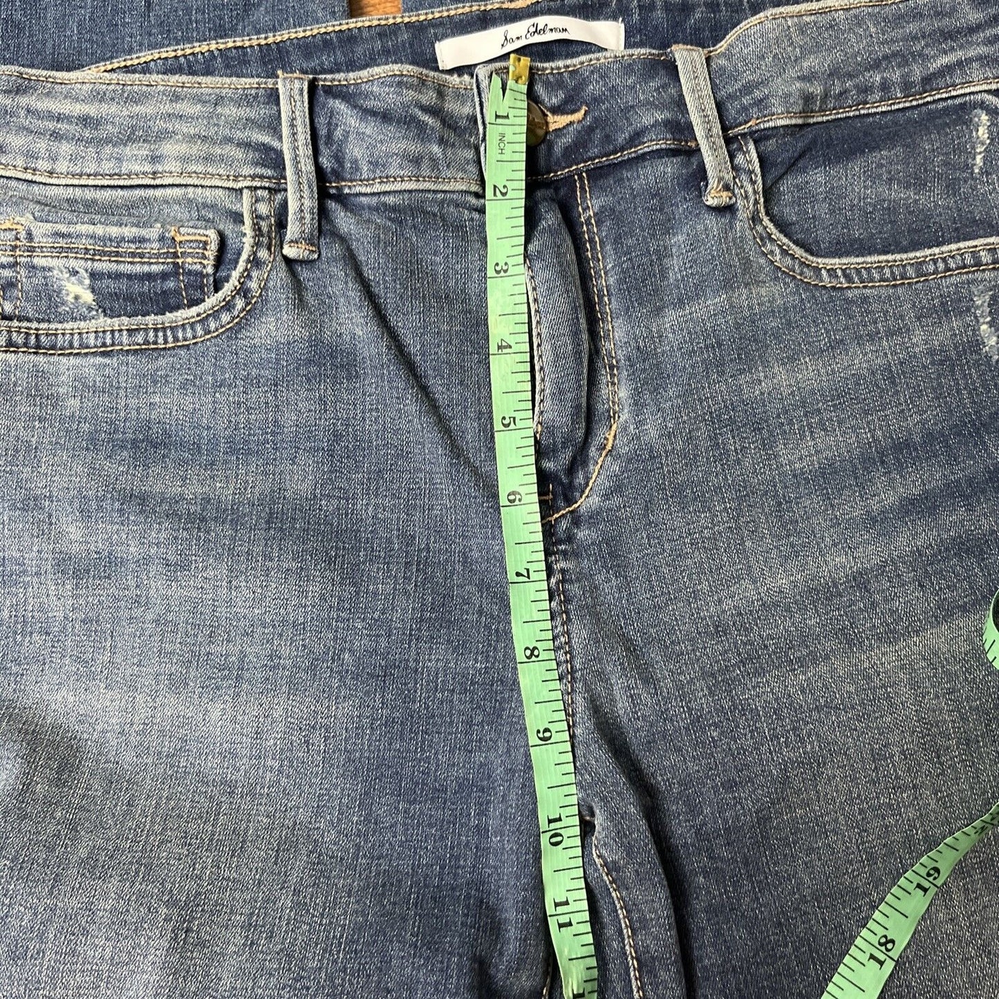 Sam Edleman Se the Kitten Ripped Ankle Skinny Jeans Blue Size 29