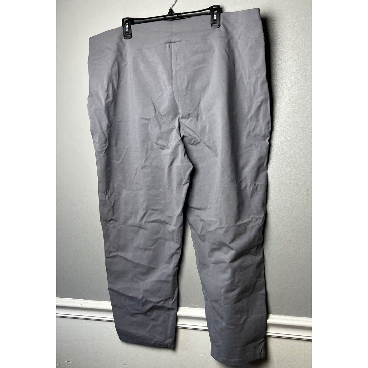 Susan Graver Weekend Premium Stretch Slim Leg Pull-On Pants Pocket Grey Size 2X
