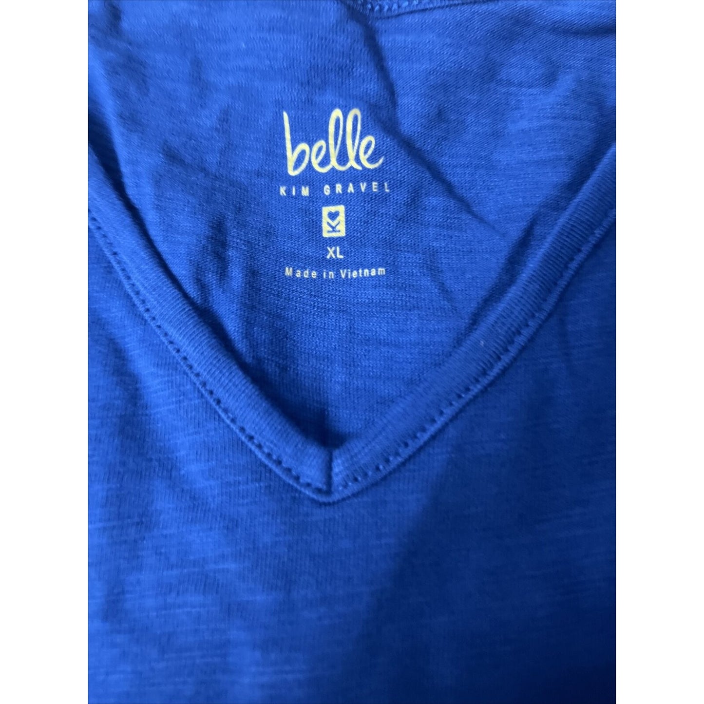 Belle by Kim Gravel Slub Knit Set of 2 V-Neck Tanks Navy/Green XL A50126