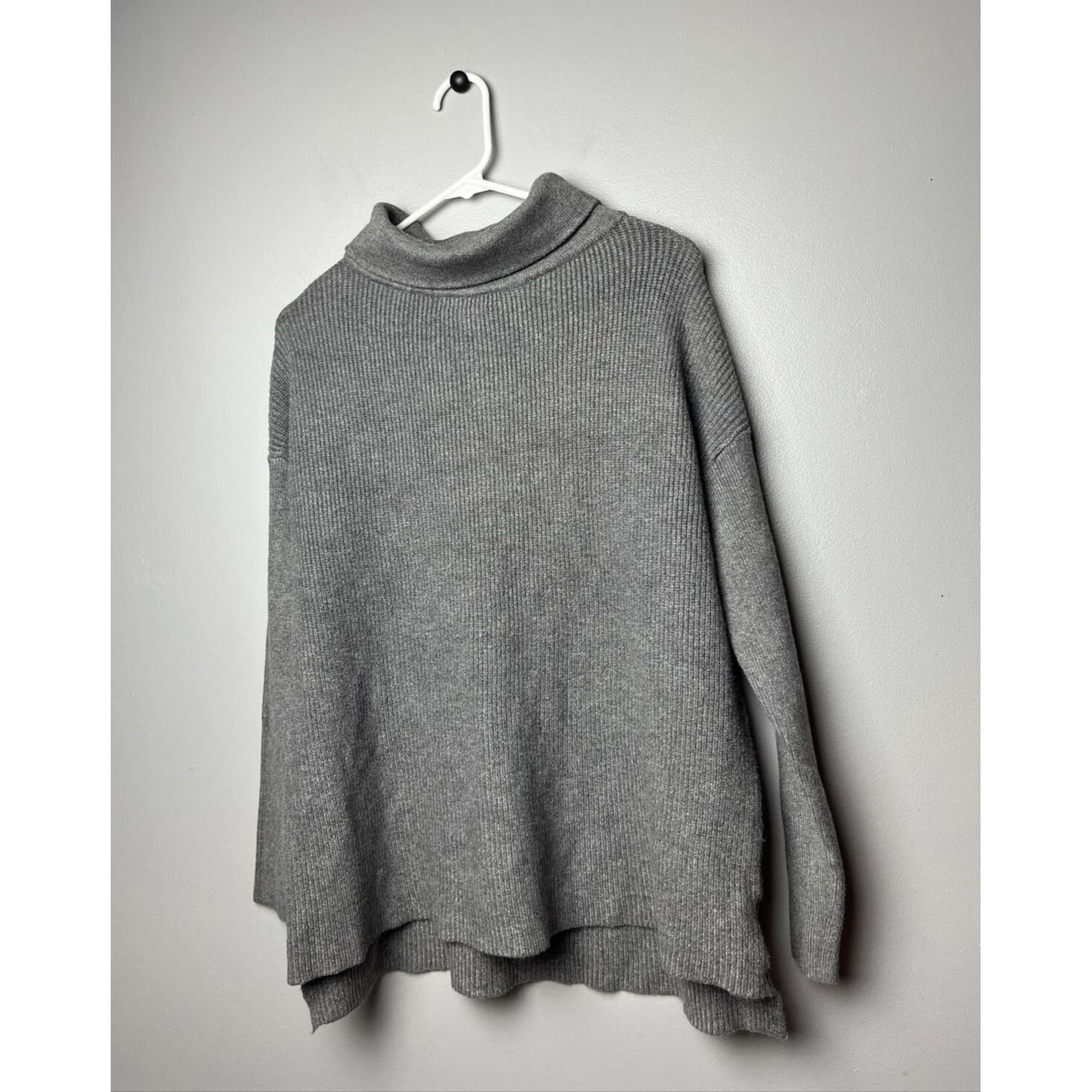 Devotion by Cyrus Charcoal Grey Cowl Neck Ribbed High Low Sweater Size XS