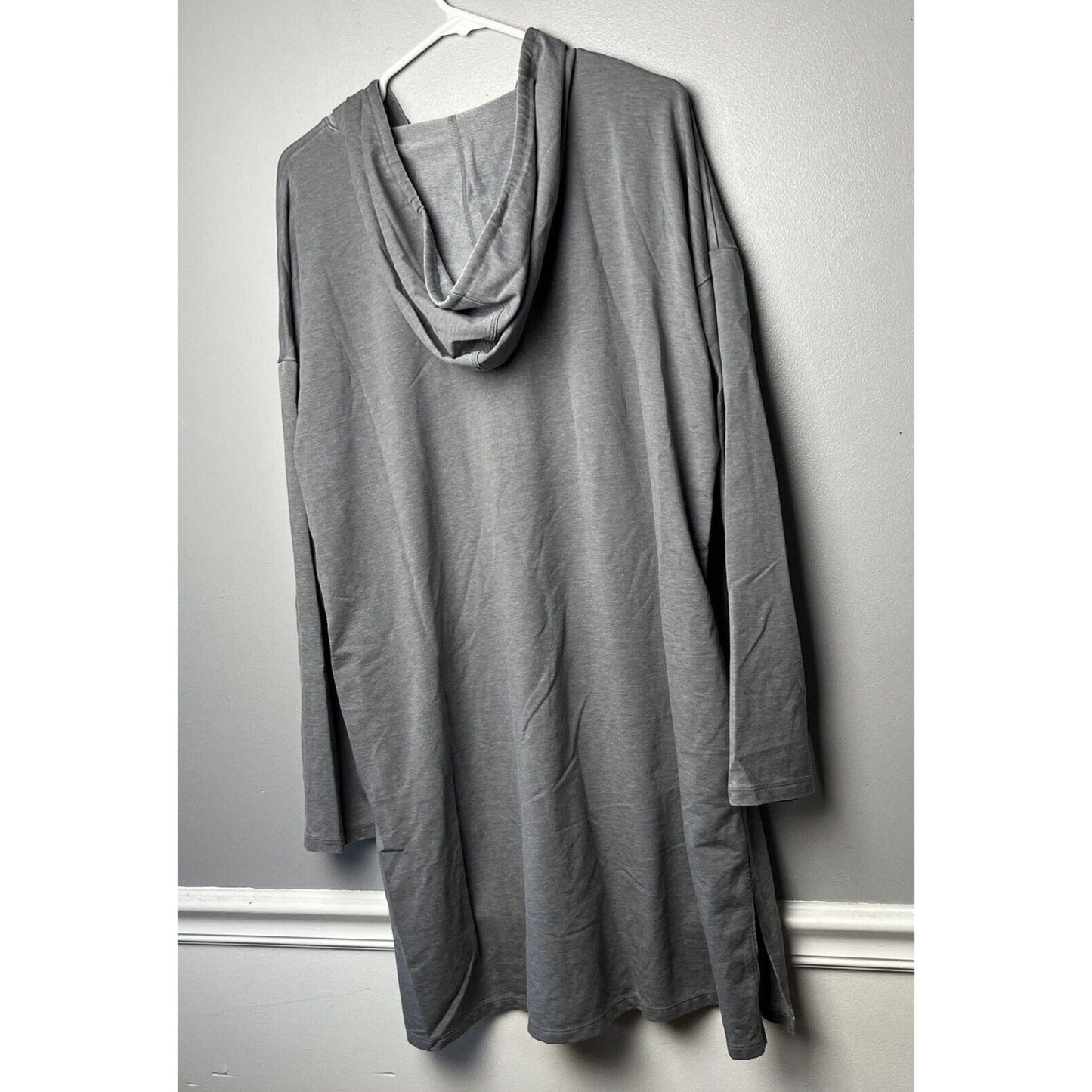 AnyBody Beach Wash Hooded Lounger with Pockets Charcoal Grey Size XL