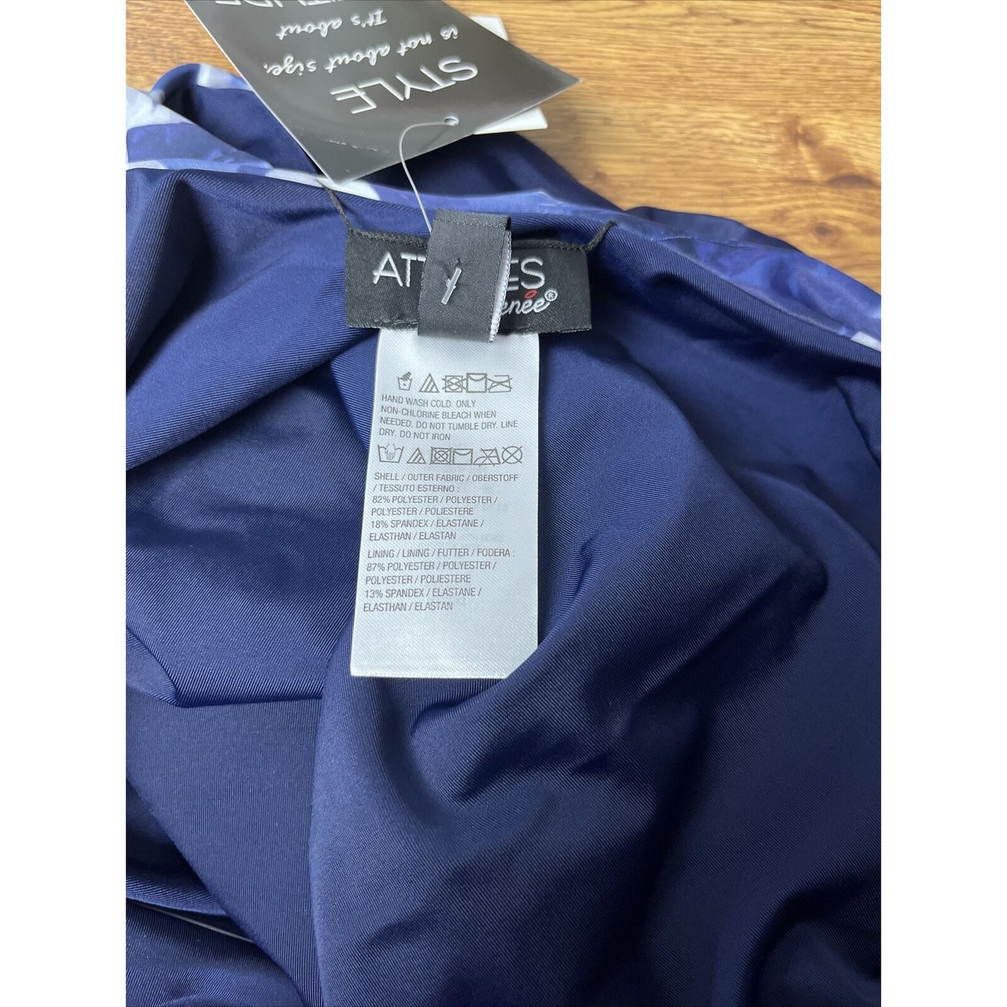 Attitudes by Renee Reversible Bathing Suit (NeonShatter/Nvy, X-Large) A500943
