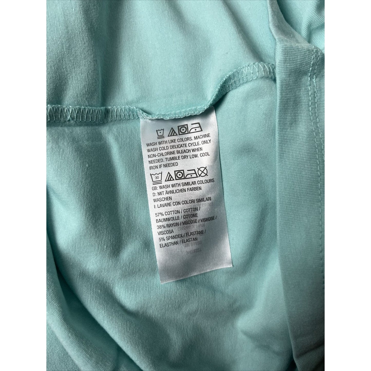 Denim & Co. Essentials Perfect Jersey 3/4 Sleeve Top Light Blue Size Large