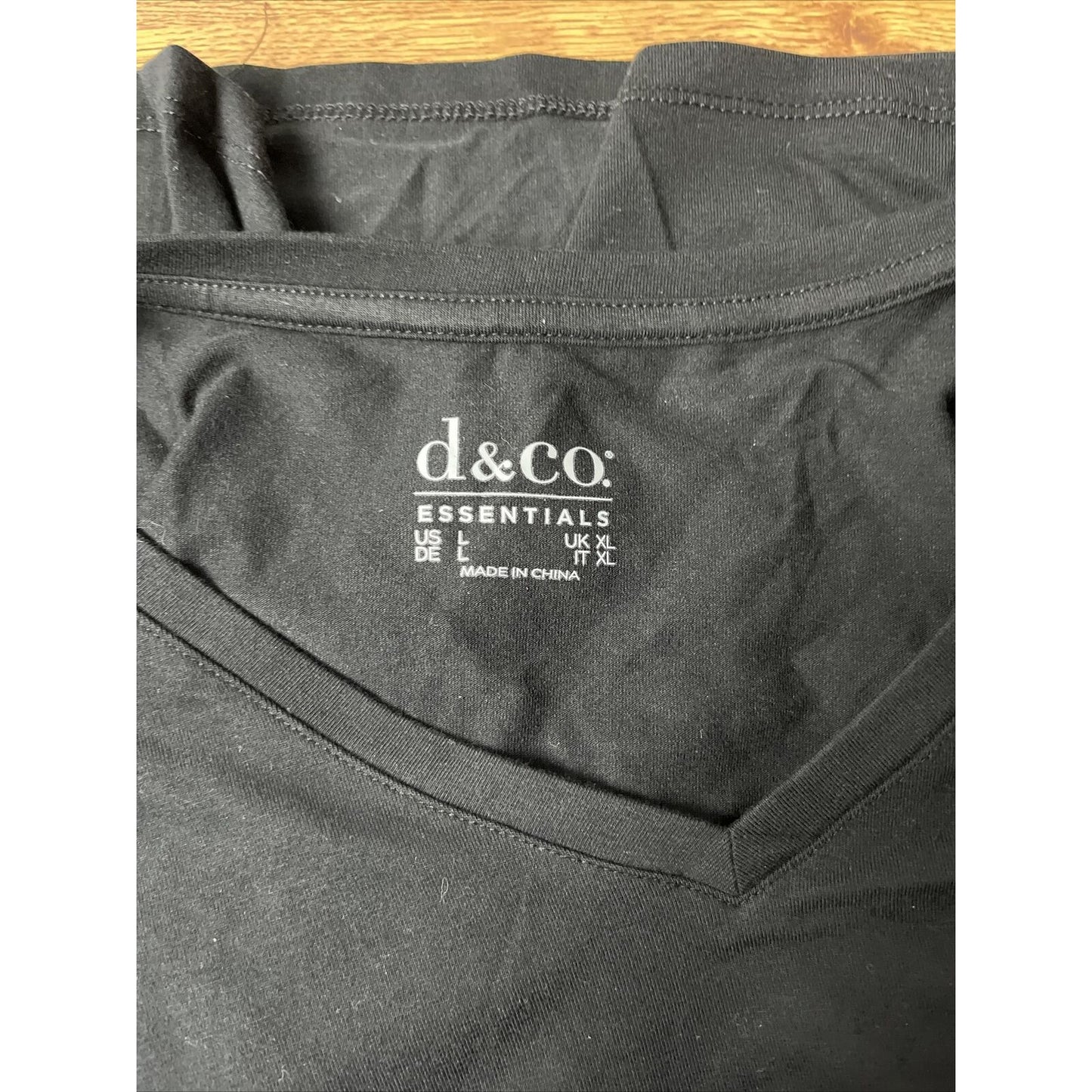 Denim & Co. Essentials Perfect Jersey 3/4 Sleeve Top Sz Large Color Black A91601