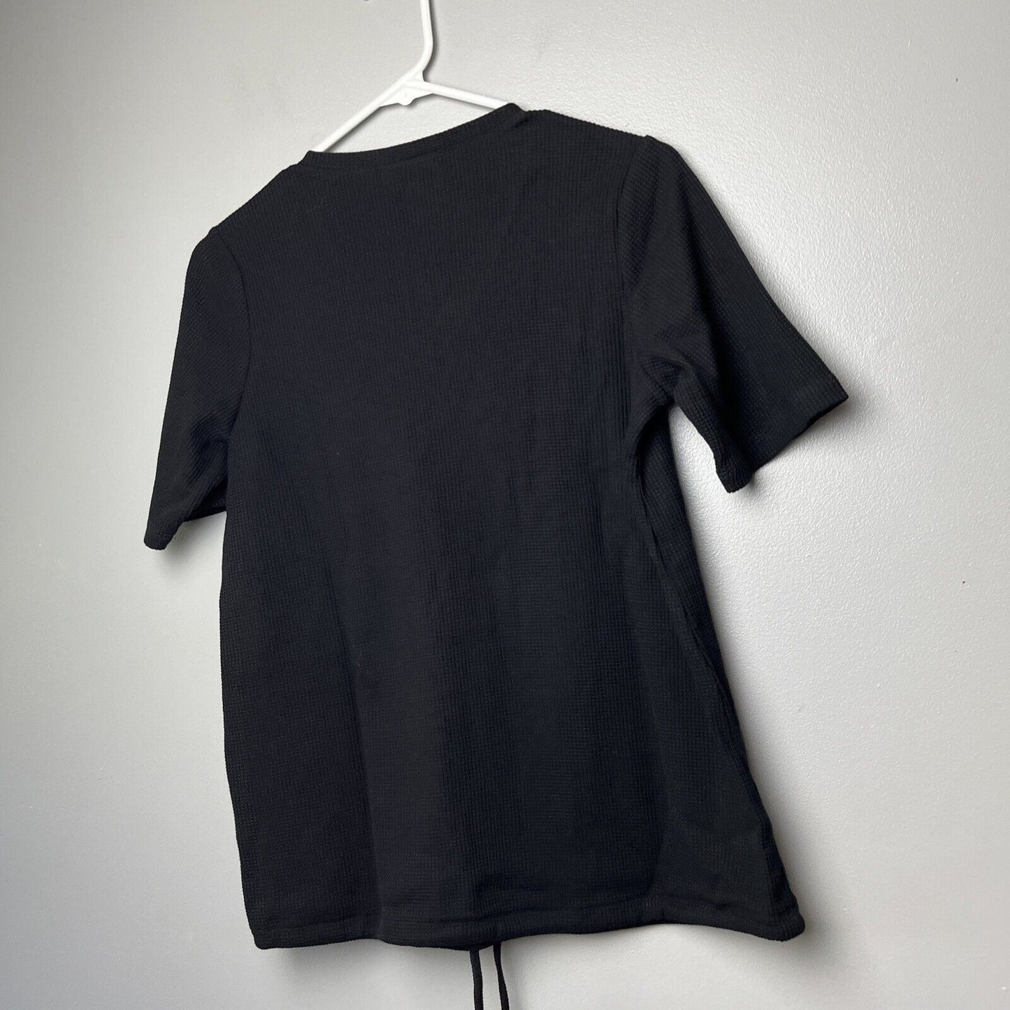 Belle by Kim Gravel Women's Top Sz XXS Baby Waffle Short Sleeve Black A513040